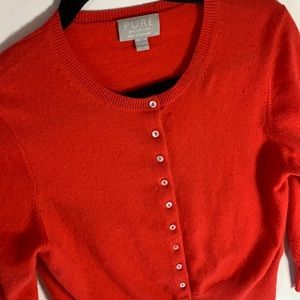 Pure Collection- 100% Cashmere Red Cardigan